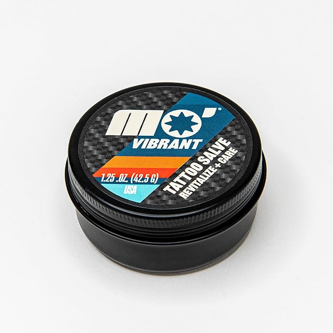 Mo’ Handsome Tattoo Salve – Hydrating Balm for New & Old Ink, Keeps Colors Vibrant & Skin Moisturized –Made in the USA, No Petroleum or Harsh Chemicals – Shea Butter & Vitamin E for Protection, Care