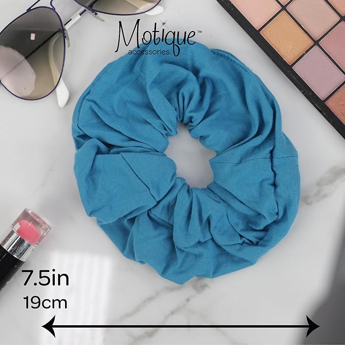 Motique Accessories Jumbo Cotton Scrunchie - Blue