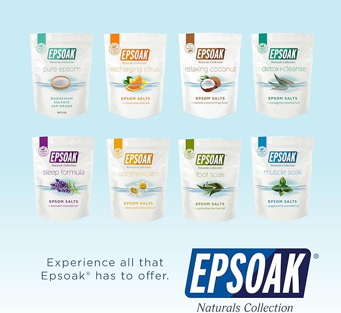Epsoak Naturals Collection Magnesium Flakes for Foot Spa & Relaxing Bath, 4 lb, 100% Natural & Unscented Zechstein Magnesium Chloride