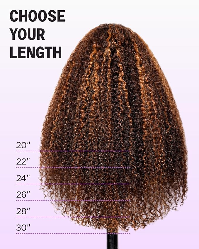 Megalook Ombre Deep Wave Lace Front Wigs Human Hair 13x4 HD Lace Front Wigs Human Hair Preplucked Prebleached Highlight Frontal Wigs for Black Women 210 Density Wet and Wavy Curly Wig 20 Inch 4/30