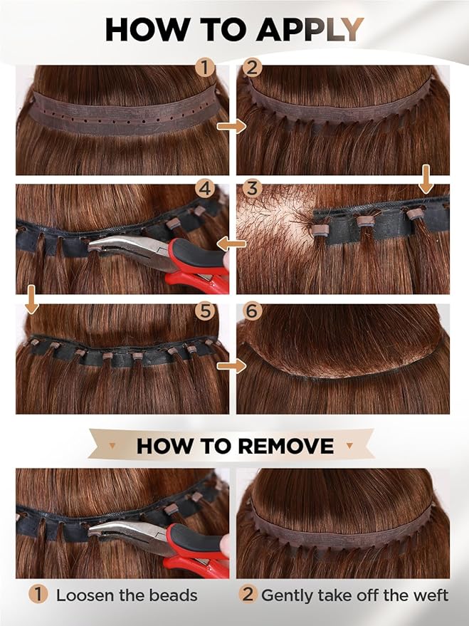 Twin Tab Butterfly Genius Weft Human Hair Extensions Simulated Scalp Latest Double Invisible Real 100% Remy Human Hair Weft with Micro Bead 100g 7ps 18 Inch Strawberry Highlight Blonde