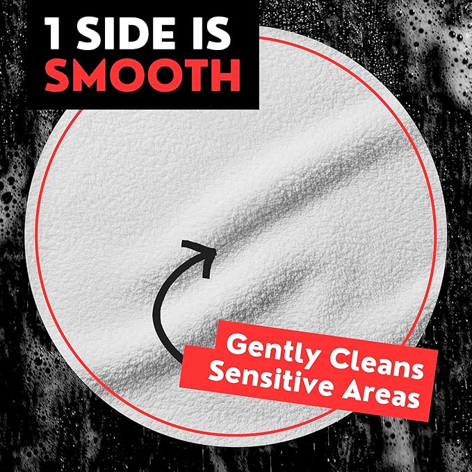 Bye Bye Loofah Double-Sided Exfoliating Washcloth with Hand Pocket β Rough & Soft Texture for Deep Clean, Smooth Skin, Fast Drying Body Scrubber for Shower or Bath