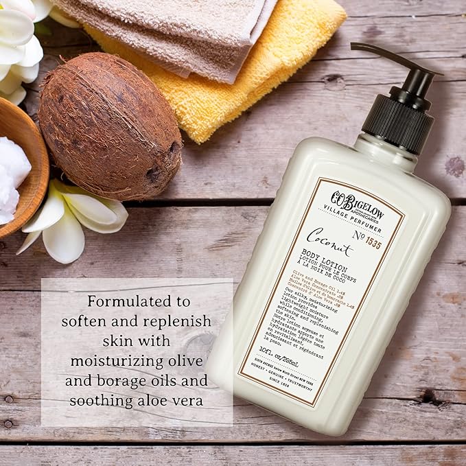 C.O. Bigelow Coconut Apothecary Duo Skin Care Gift Set, Body Wash & Body Lotion, Liquid Soap & Moisturizing Lotion, Set of 2, 10 Fl Oz