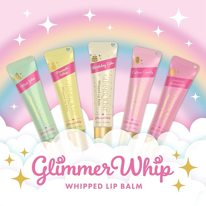 Glimmer Wish Glimmer Whip Hydrating Lip Balm – Moisturizing Lip Care with Organic Oils & Butters – Vegan Lip Moisturizer (Mint Julep)