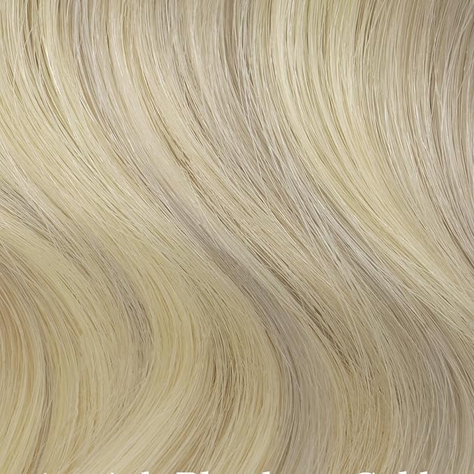 HOTBANANA Seamless Clip in Hair Extensions, 18 Inch 110g 7pcs Ash Blonde Highlighted Platinum Blonde Invisible PU Skin Weft Straight Remy Human Hair Extensions