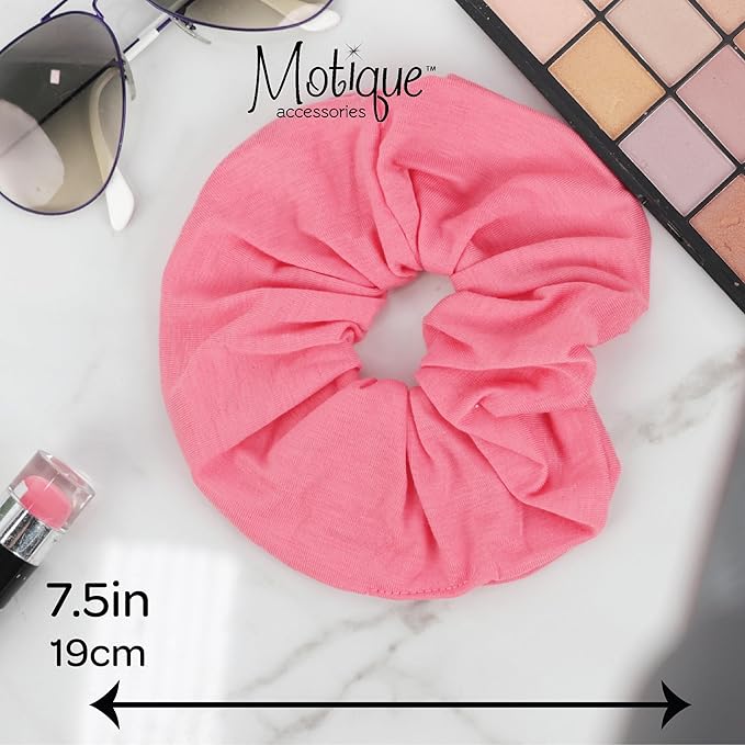 Motique Accessories Jumbo Cotton Scrunchie - Salmon, 1 Count (Pack of 1), Hair Tie