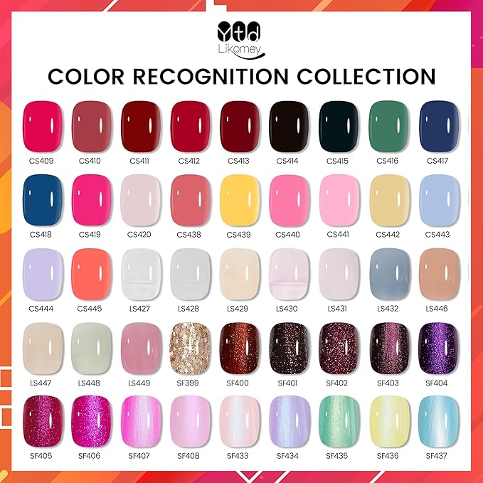 YTD Likomey Gel Nail Polish,15ml Pearlescent Pink Glitter Fall Winter Shimmer Shiny Sparkly Salon Home DIY Manicure UV Color Varnish,SF407