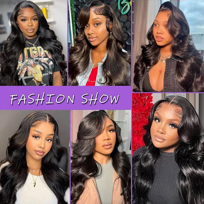 Zazumi 32 Inch 13x6 Body Wave Lace Front Wigs Human Hair 200 Density HD Transparent Lace Frontal Human Hair Wig for Black Women Glueless Wigs Human Hair Pre Plucked