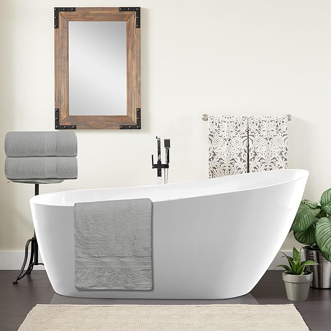 Softolle 100% Cotton Luxury Bath Sheets - Pack of 2 (35" x 70") | Super Soft, Quick-Dry & Highly Absorbent Towels for Bathroom, Home, Spa & Gym (Silver Grey)