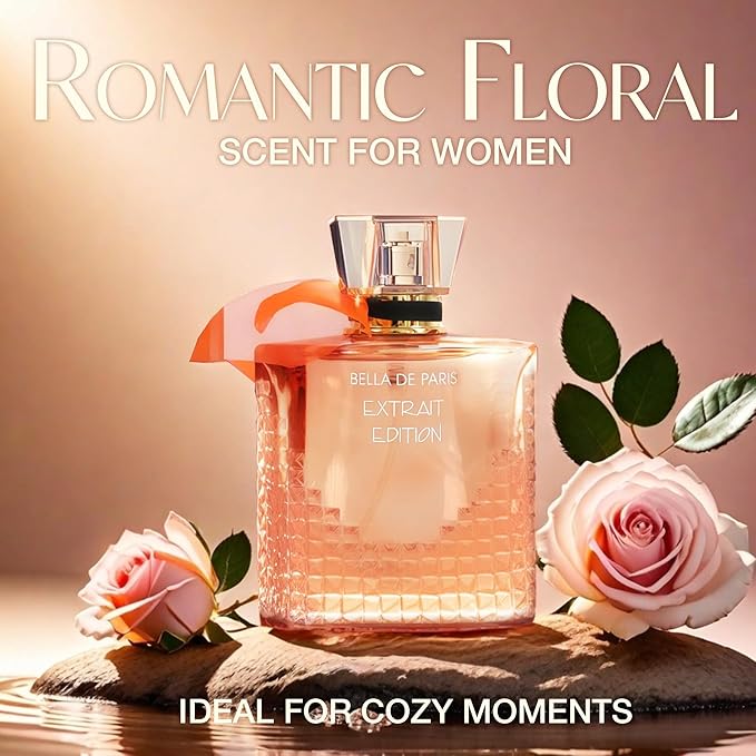 4PCS Perfume Set for Women - Floral Fragrance Gift Set with Vanilla,Sweet Fruity, Eau De Parfume| 3.4 Fl Oz Each Women's Cologne(Valentine Milano,Mon Amour Paris,Bella De Paris,Urban Toy)