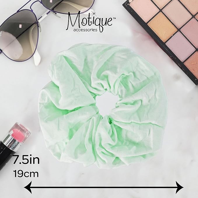 Jumbo Cotton Scrunchie Hair Tie (Pale Green)