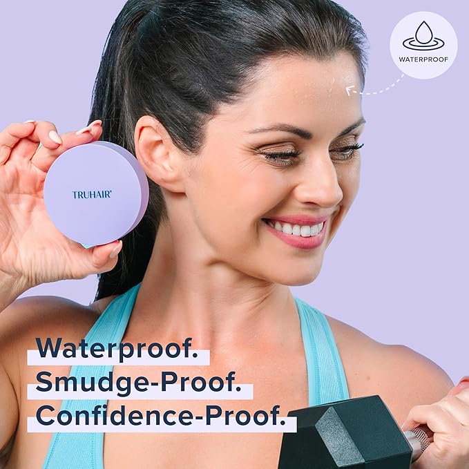 TRUHAIR Root & Scalp Cover Up Pressed Powder Compact, Waterproof, Weightless Hair Coverage & Bald Spot Concealing, Root Touch Up Hair Color for Gray Coverage & Thinning Areas, 0.35 Oz (Dark Brown)