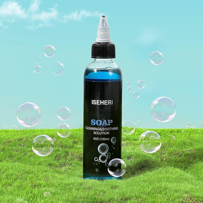 Ultra Concentrated Soap 4OZ with Foaming Bottle 120ml, Tattoo Supplies for Tattoos Piercings, Clean Skin Equipment(blue)