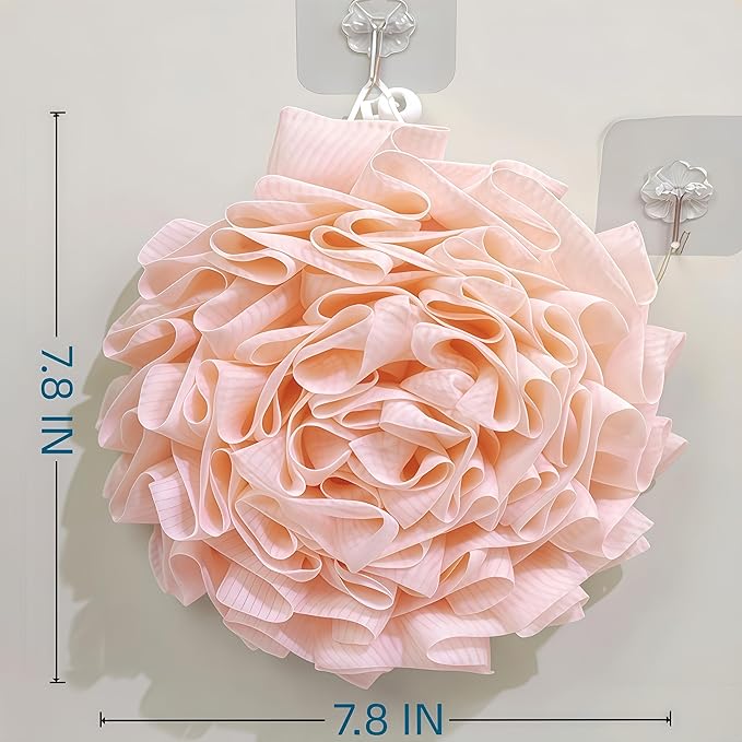 3-Pack Bath Loofah Set with Dual-Sided Shower Puff - Includes Soap Pocket, Hanging Rope, and Gift Box - Loofah for Women and Men - Shower Sponge for Body with Rich Lather( Beige & Pink & Gray )