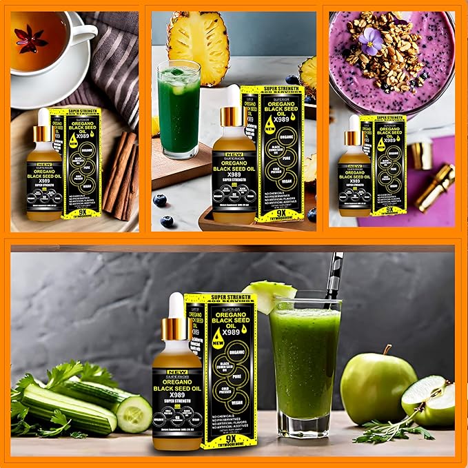 Oil Of Oregano With Black Seed Oil - 400 Servings, 2 in 1 Wild Oregano Oil with Black Seed Oil Drops, Organic Supplement, Alternative to Oregano and Black Seed oil Gel Capsules, Non-GMO, Vegan