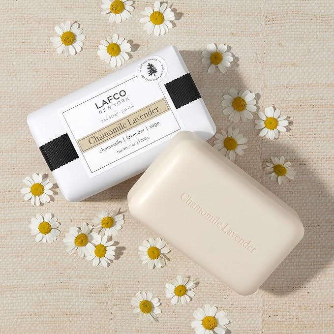 LAFCO New York Bar Soap, Chamomile Lavender - 7 oz - Ultra-Hydrating, Natural Formula - All Skin Types - Made in Europe