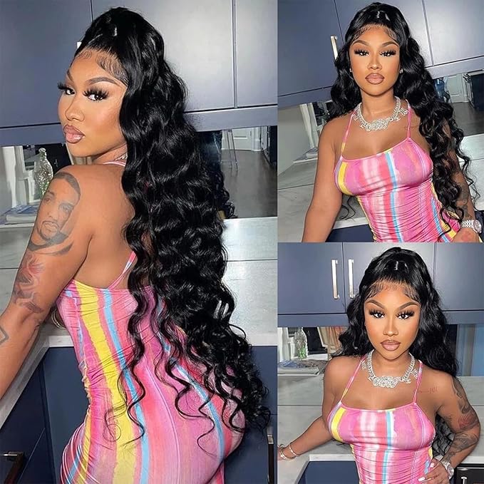 Wear and Go Glueless Wigs Human Hair Pre Plucked Pre Cut 210% Dentisy Loose Deep Wave 5x5 HD Closure Wigs Human Hair 12A Glueless Wig Human Hair for Black Women 3X Longer Lifespan (30 Inch)