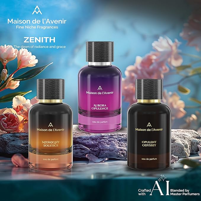 Maison de l'Avenir Aurora Opulence – ZENITH COLLECTION | Floral Woody Fragrance | Unisex Cologne & Perfume | Natural & Essential Oils | Eau de Parfum (36 Hours) | Made in UAE | 100ml / 3.4 fl. oz.