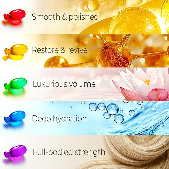Thickening Hair Oil Capsules – Leave-In Serum for Normal to Thin-Looking Hair w/ Biotin, Niacinamide & Ceramides | Mineral Oil, Sulfate and Paraben Free, Vegan | Fuller-Looking, Denser Hair | 15Ct