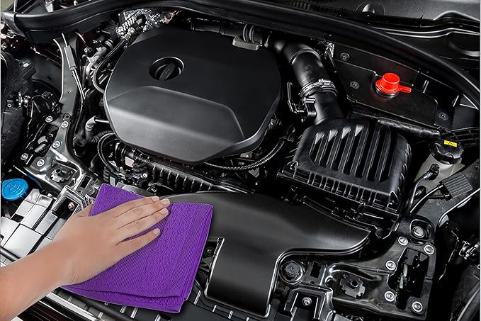 Premium Wash Cloths Pack of 12 (13" x 13") 100% Ring Spun Cotton | Luxury Washcloths | Ultra Soft Face Towels | Highly Absorbent Wash Cloths for face (Purple)