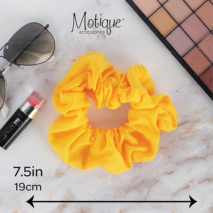 Jumbo Cotton Scrunchie Hair Tie - Yellow