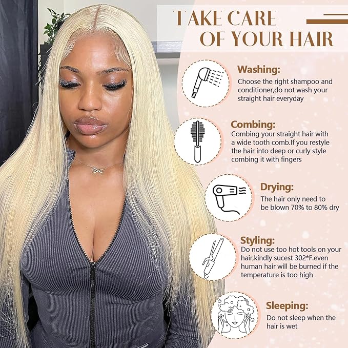 613 Bundles Human Hair 4 Bundles Blonde Straight 20 22 24 26Inch 16A Grade Brazilian Virgin Human Hair Weave Hair Extensions For Women