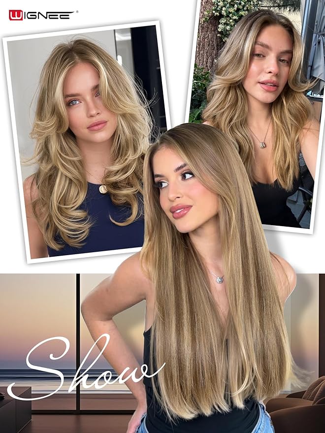 WIGNEE Double Invisible OVO Balayage Hair Extension Genius Invisible Weft with Holes 20 Inch Highlight Brown Remy Hair Extensions Real Human Hair Glueless for Thin Hair 5 PCS 100g (P4/8)