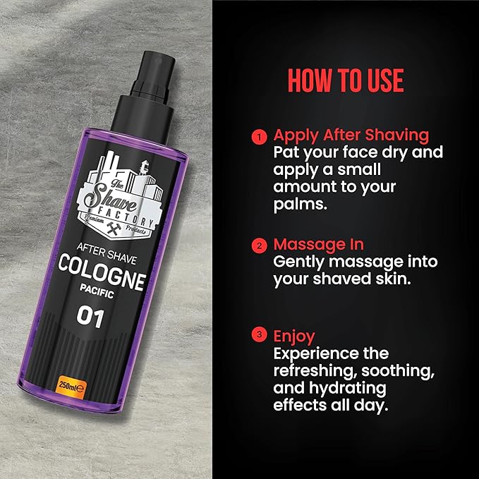 the shave factory After Shave Cologne Series - Cologne for Men, Aftershave for Men, Refreshes and Relieves Face and Skin (06 Adriatic)