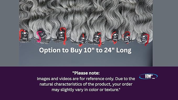 22” Wavy Salt & Pepper/Natural Gray 3 bundles. Its 100% Natural Indian Virgin Raw Hair Extensions .Natural color unprocessed and not treated with any kind of chemicals
