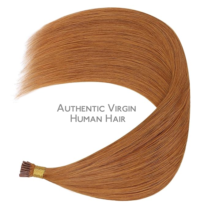 WENNALIFE I Tip Hair Extensions Human Hair, 50g 100s 14 Inch Auburn Ginger Remy Itip Human Hair Extensions Invisible Itips Straight I Tips Fusion Extensions Real Human Hair