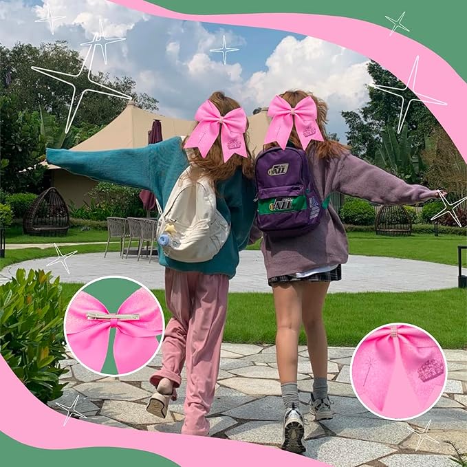 2Pcs Green & Pink Hair Bows – Witch Hair Accessories, Witch Merch Gifts for Women, Inspired Clips for Musical Fans & Costume Parties (Pink)