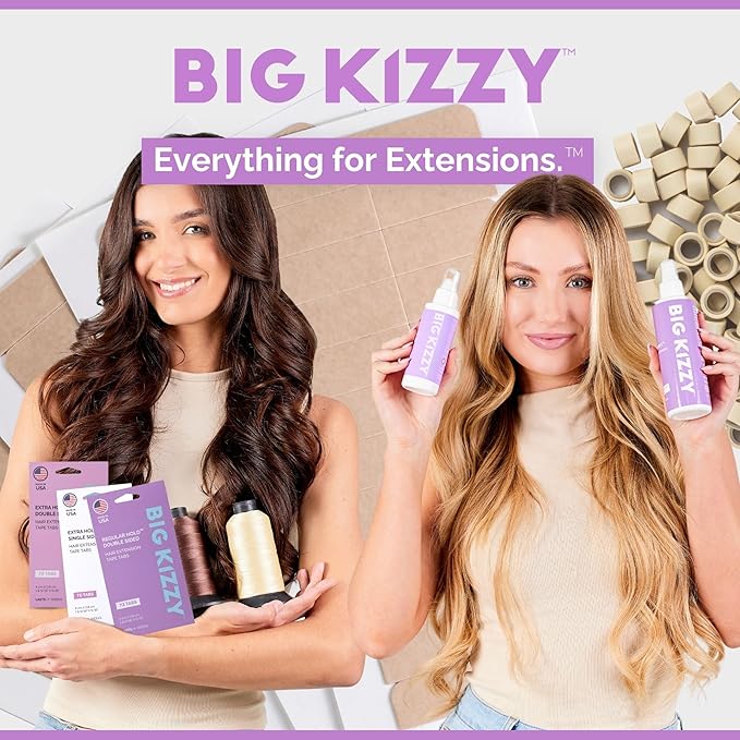Big Kizzy Tape In Extension Remover, 32oz Refill Bottle + Free 8oz Release & Reuse Spray, Compatible with All Major Brands