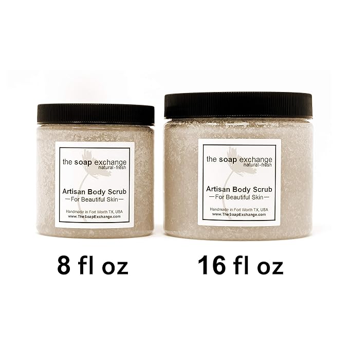 The Soap Exchange Sugar Body Scrub - Espresso Scent - Hand Crafted 16 fl oz / 480 ml Natural Artisan Skin Care, Shea Butter, Exfoliate, Moisturize, & Protect. Made in the USA.
