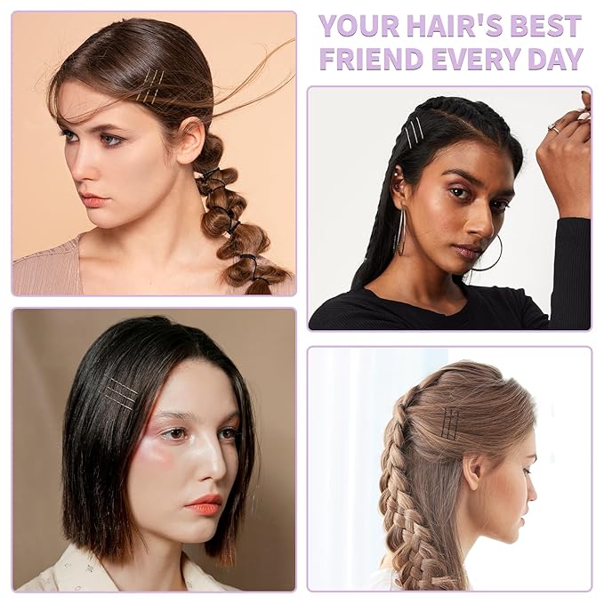 Bobby Pins, Hair Pins 2 Inch 60PCS Crimped Hair Grips for Kids, Girls, and Women, Secure and Easy for All Hair Types, With Ball Tips Design. Hair Accessories for Daily Use (Silver)