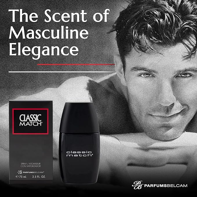 PB ParfumsBelcam CM Noir Eau De Toilette Spray for Men – Fresh Fougere Cologne, Bergamot, Basil, Patchouli, Long-Lasting Scent, Masculine Fragrance – 2.5 Fl Oz