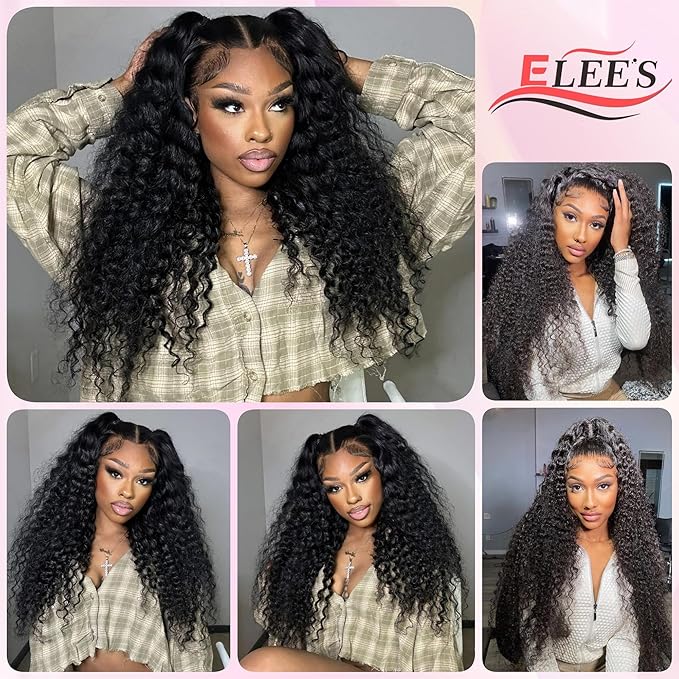 Wear and Go Glueless Wigs Human Hair Pre Cut 200% Density Water Wave 5x5 HD Lace Closure Wigs Human Hair with Baby Hair Pre Plucked Natural Hairline Wet and Wavy Wig for Women 28 Inch