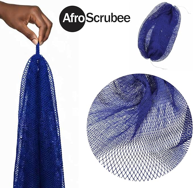 Authentic African Net Sponge Exfoliating Bath Sponge (Royal Blue)
