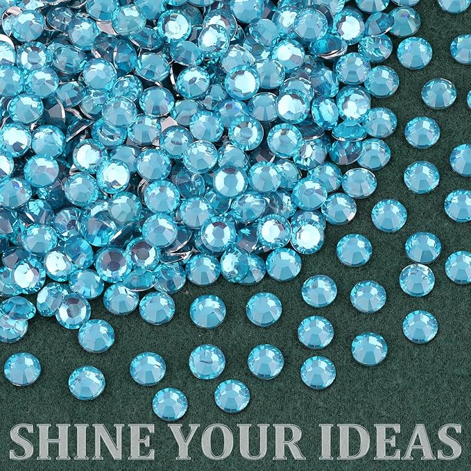 Resin Rhinestones for Crafting with B7000 Jewelry Glue, 1 Box Indicolite Flatback Crystals with 3Pcs 10ml Glue for Bedazzling Crafts DIY Nail Art Makeup,Non Hotfix Gems for Clothing Shoes