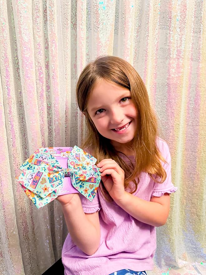 LUV HER Paw Patrol Single Hair Bow For Girls - One Large Printed Hair Bow Featuring your Favorite Paw Patrol Characters - Alligator Clip - Hair Bows for Daily Styling or Special Occasion, Ages 3+