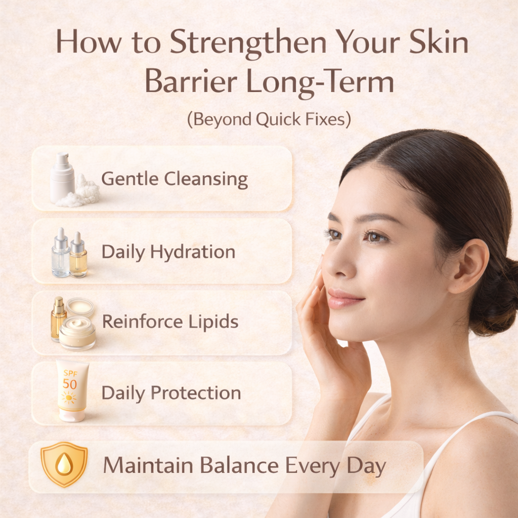 Long-term skincare habits for strengthening and maintaining a healthy skin barrier