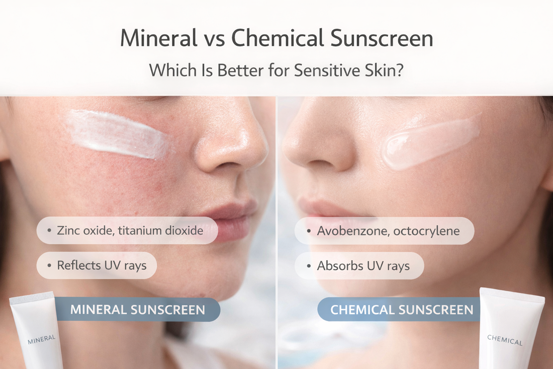 Mineral versus chemical sunscreen comparison for sensitive skin protection