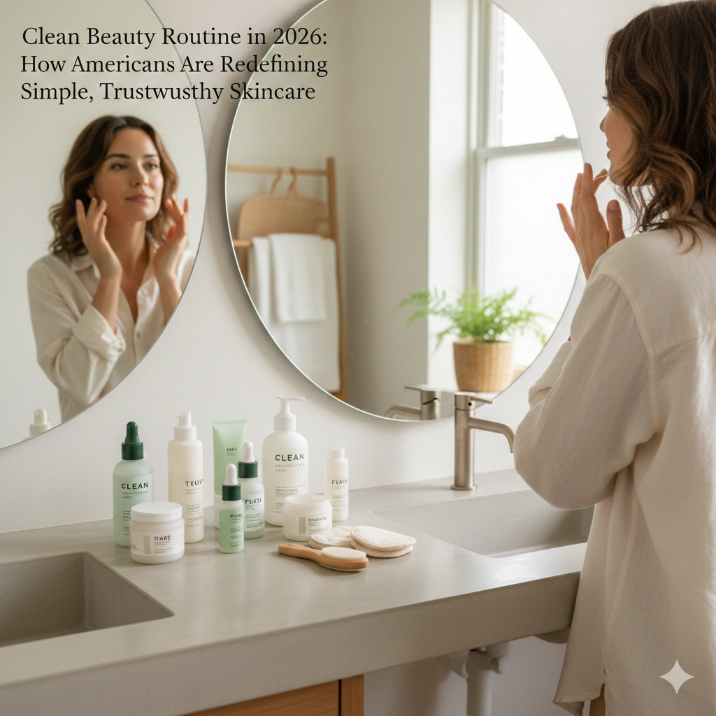 Clean beauty skincare routine with simple and trustworthy products in 2026