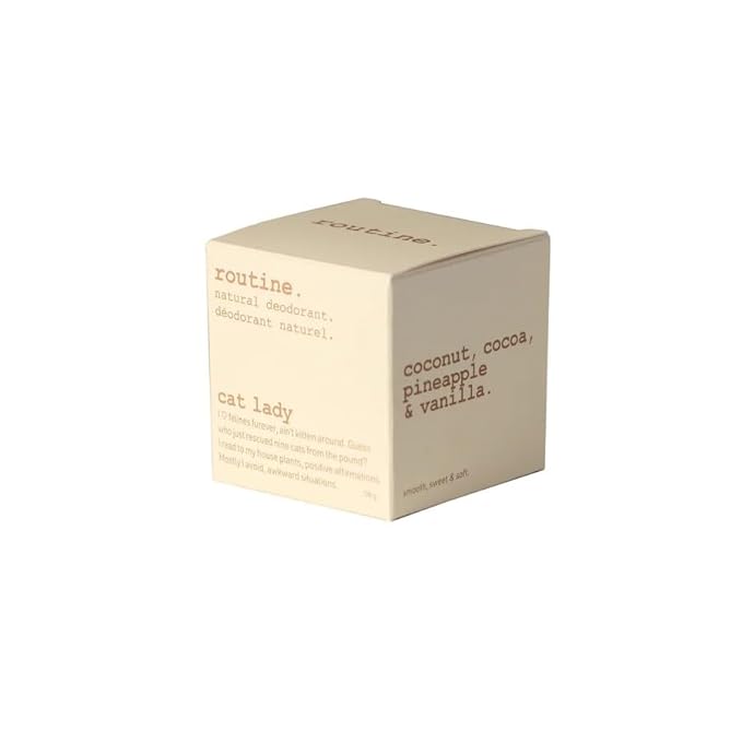 Routine. Natural and Aluminum Free Deodorant (2 Fluid Oz.) for Women and Men | Cat Lady | Coconut, Cocoa, Pineapple and Vanilla (Cream Jar Formula)