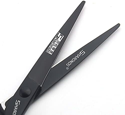 6 Inch Hair Stylist Barber Scissors, Black, 440C Stainless Steel, Ergonomic, Compact