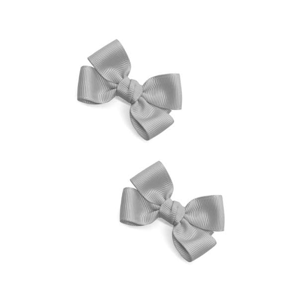 Girls' Handmade Butterfly Hair Clips, Set of 2, Snag-free, No-Slip (Light Silver)