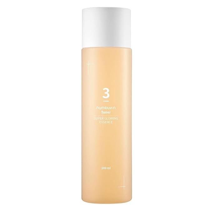 numbuzin No.3 Super Glowing Essence Toner, Fermented Toner for Skin Glow & Texture, Bifida, Niacinamide, Hydrating, Radiance-Boosting Essence, Fragrance-Free, 6.76 fl oz (200ml)