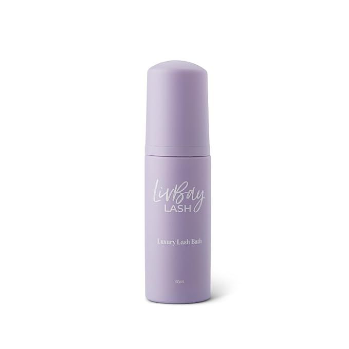 LIVBAY New Lash Bath + Brush Combo - Aftercare Foaming Cleanser for Eyelash Extension | Lash Bath | Oil Free & Gentle Formula (Professional Use Only)