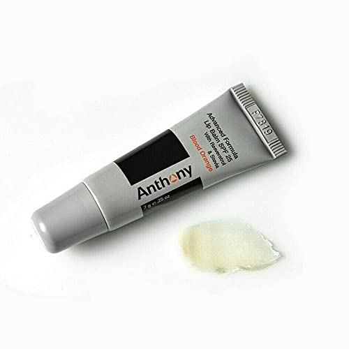 Anthony SPF 25 Lip Balm with Sunscreen, Blood Orange Flavor, Green Tea Extract, Shea Butter and Vitamin E, Moisturizing Repair Treatment for Chapped and Dry Lips, Protects and Hydrates Lips, 0.25 Oz