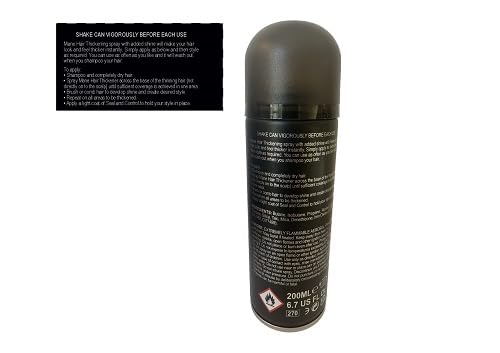 Mane Hair Thickener 200 ml with a Shampoo and Conditioner (Jet Black)