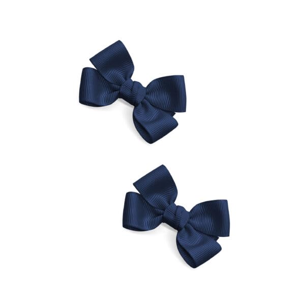 Girls' Handmade Butterfly Hair Clips, Set of 2, Snag-free, No-Slip (Peacoat)